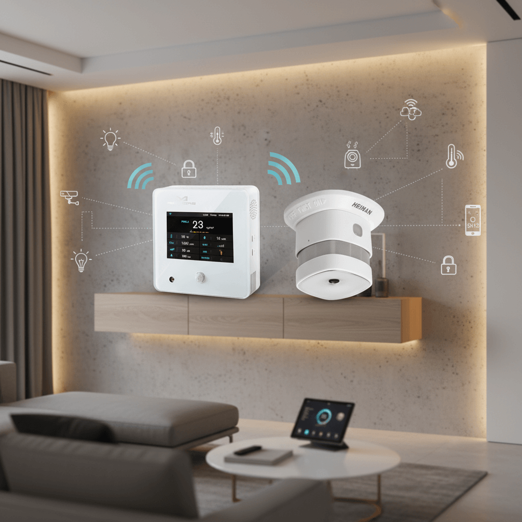 Z-Wave Plus MCO Home Multi Sensor vs Matter Heiman Smoke Sensor: All-in-One Environmental Monitoring vs Dedicated Fire Safety