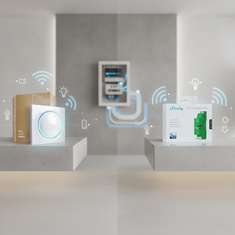 Z-Wave Fibaro Walli Dimmer vs Z-Wave Shelly Wave PRO Dimmer 1PM: Wall Switch Elegance or DIN Rail Power?