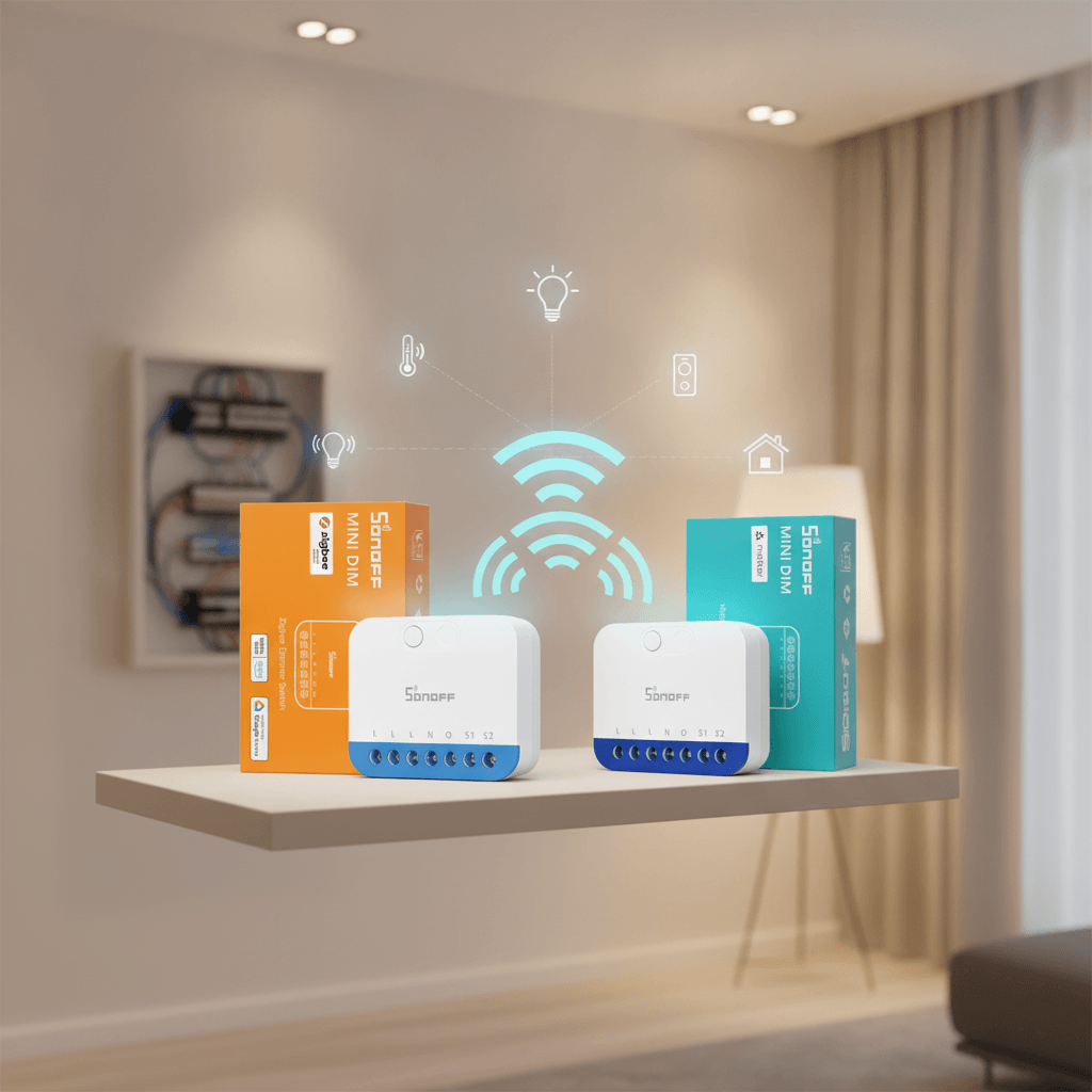 Zigbee Sonoff Mini Extreme Dimmer vs Matter Sonoff MINI Extreme Dimmer Switch: Which Smart Dimmer Is Right for Your Home?