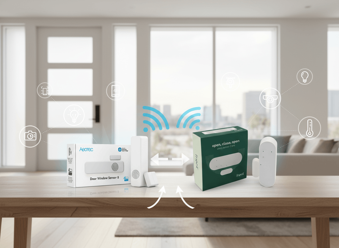 Aeotec Door Window Sensor 8 vs Frient Entry Sensor 2 Pro: Z-Wave Long Range vs Zigbee Smart Security