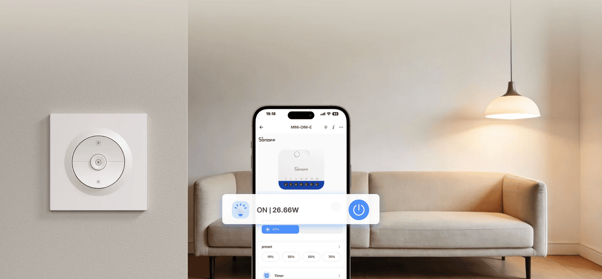 Matter Sonoff Dimmer Wall Switch - SONLORBDIM - Vesternet