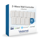Vesternet Z - Wave Wall Controller - 4 Button - VES - ZW - WAL - 008 - 10PACK - Vesternet