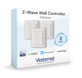Vesternet Z - Wave Wall Controller - 4 Button - VES - ZW - WAL - 008 - 3PACK - Vesternet
