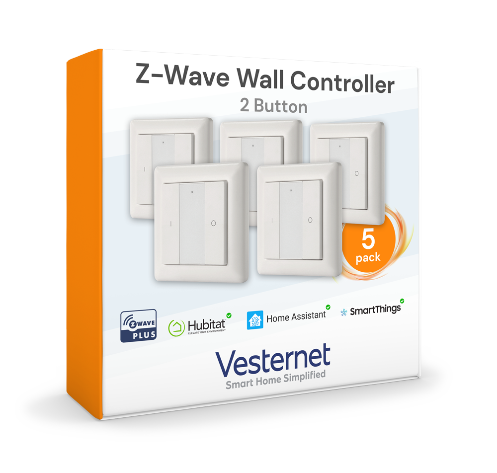 vesternet Z-Wave Controlador de pared - 2 botones