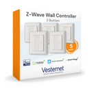 Vesternet Z - Wave Wall Controller - 2 Button - VES - ZW - WAL - 003 - 5PACK - Vesternet