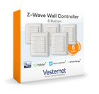 Vesternet Z - Wave Wall Controller - 8 Button - VES - ZW - WAL - 009 - 5PACK - Vesternet