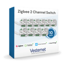 Vesternet Zigbee 2 Channel Switch - VES - ZB - SWI - 015 - 10PACK - Vesternet