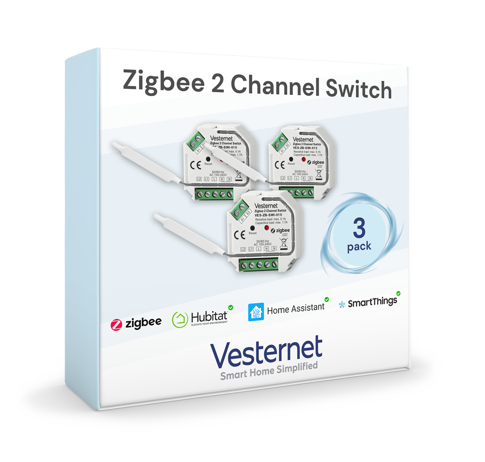 vesternet Zigbee Interruptor de 2 canais
