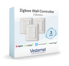 Vesternet Zigbee Wall Controller - 2 Button - VES - ZB - WAL - 006 - 3PACK - Vesternet