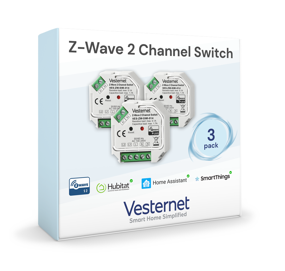 vesternet Z-Wave 2-kanaals schakelaar