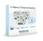 Vesternet Z - Wave 2 Channel Switch - VES - ZW - SWI - 014 - 3PACK - Vesternet