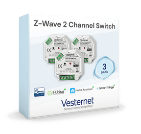 Vesternet Z - Wave 2 Channel Switch - VES - ZW - SWI - 014 - 3PACK - Vesternet