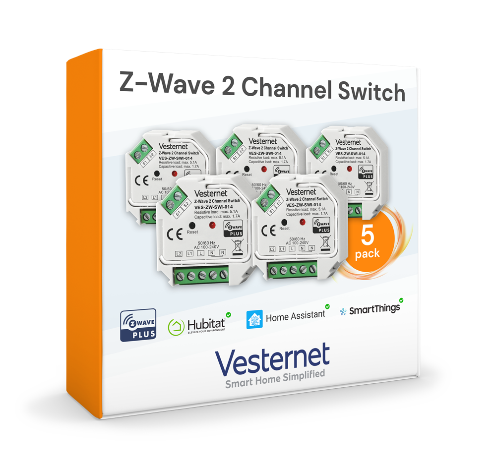 vesternet Z-Wave Interruttore a 2 canali