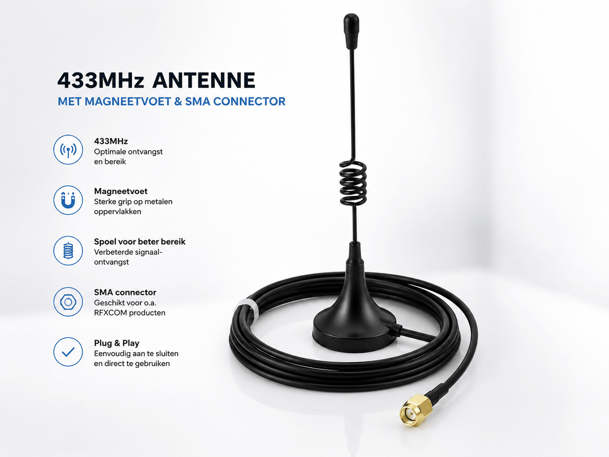 RFXCom 433 MHz Antenna with Magnetic Base and 1m Cable -  - Vesternet