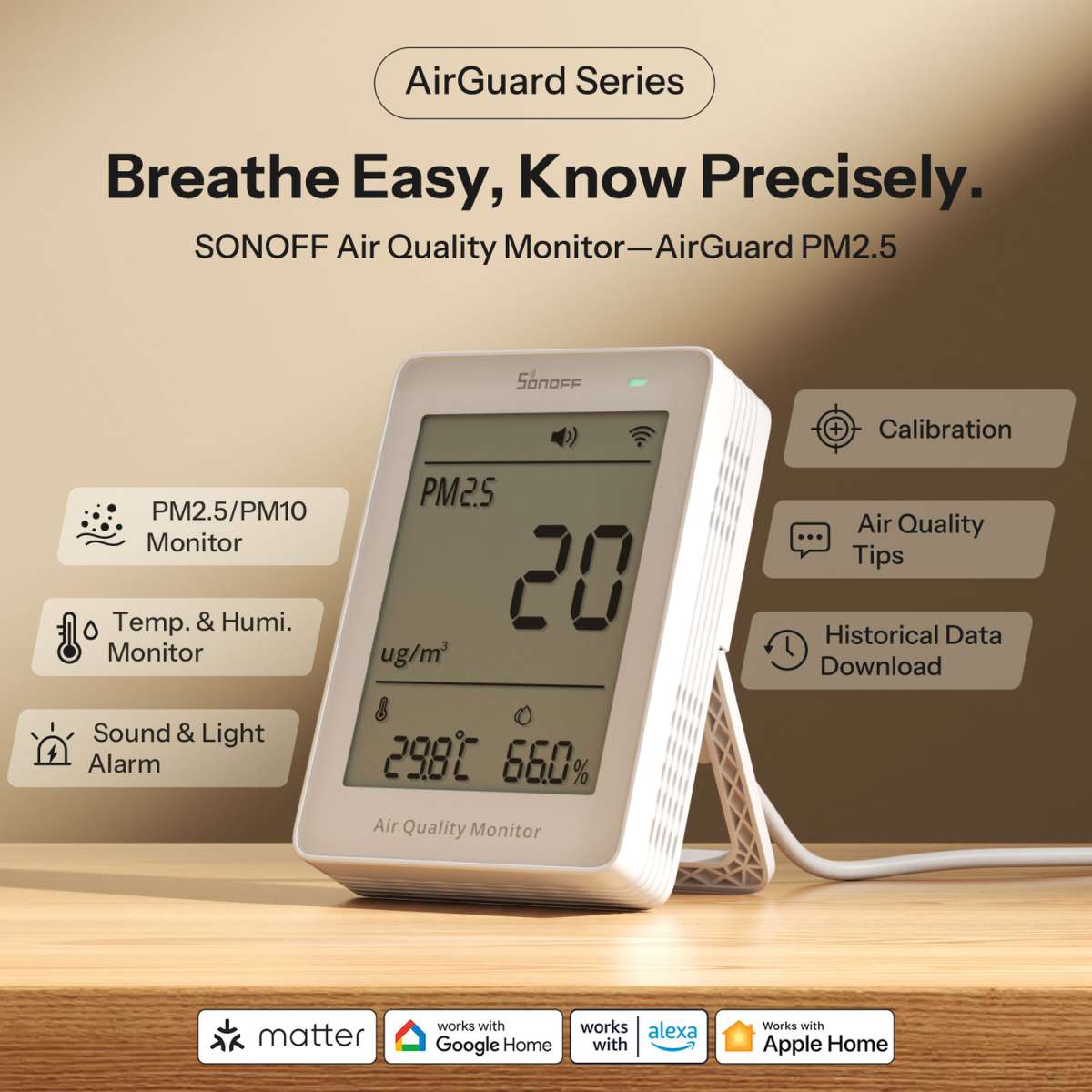 Matter Sonoff AirGuard PM2.5/PM10 Air Quality Monitor