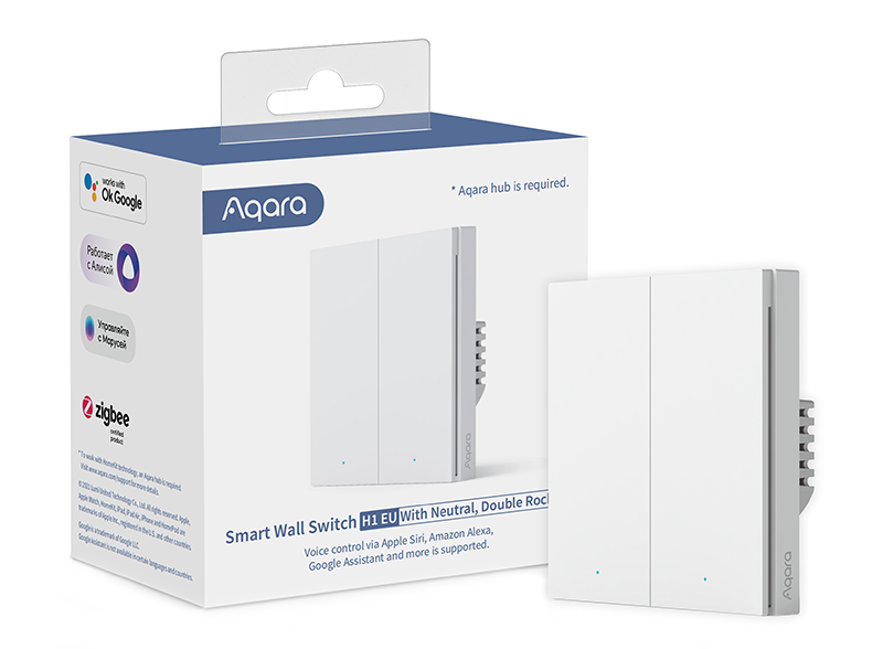 Aqara Smart Wall Switch H1 (mit Nullleiter, Doppelwippe)