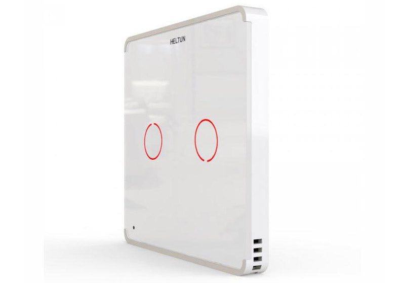 Z-Wave Plus V2 Heltun Painel Touch Interruptor - Dois botões - Branco