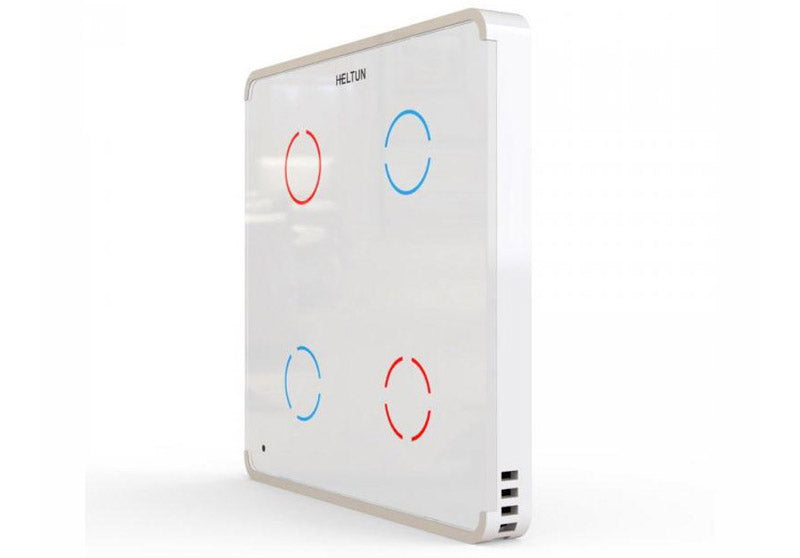 Z-Wave Plus V2 Heltun Touch Panel Przełącznik - Cztery przyciski - Biały