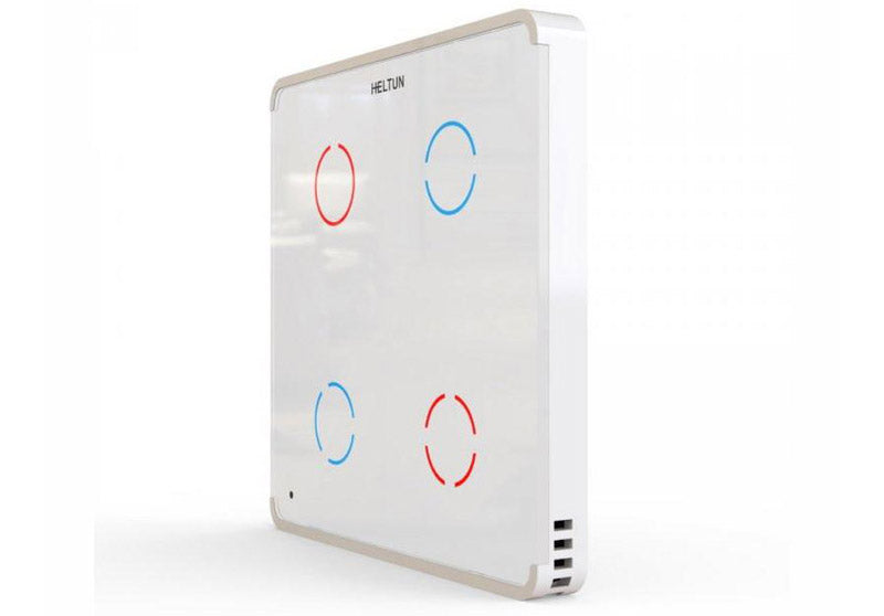 Z-Wave Plus v2 Heltun Touch Panel Switch - Fyra Knappar - Vit