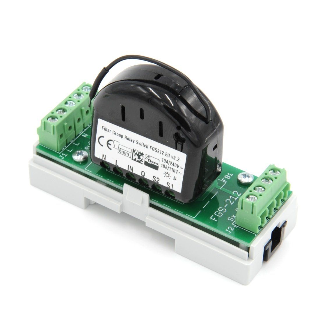 Eutonomy euFIX Adapter DIN for Fibaro Relay Switch 3kW - S212NP - Vesternet