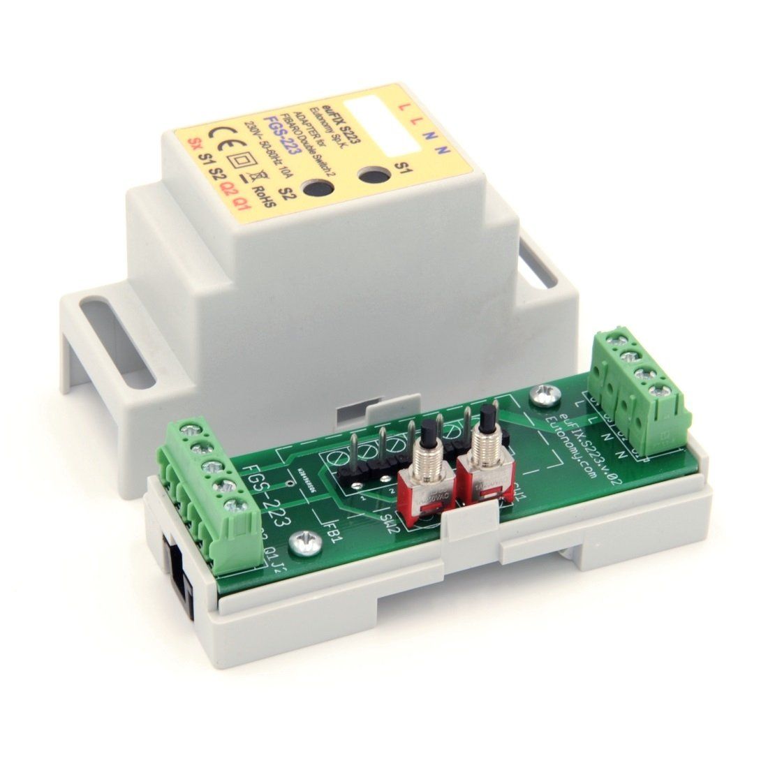 Eutonomy euFIX Adapter DIN for Fibaro Double Switch 2 (with Push-Buttons) Migration_Modules Eutonomy 