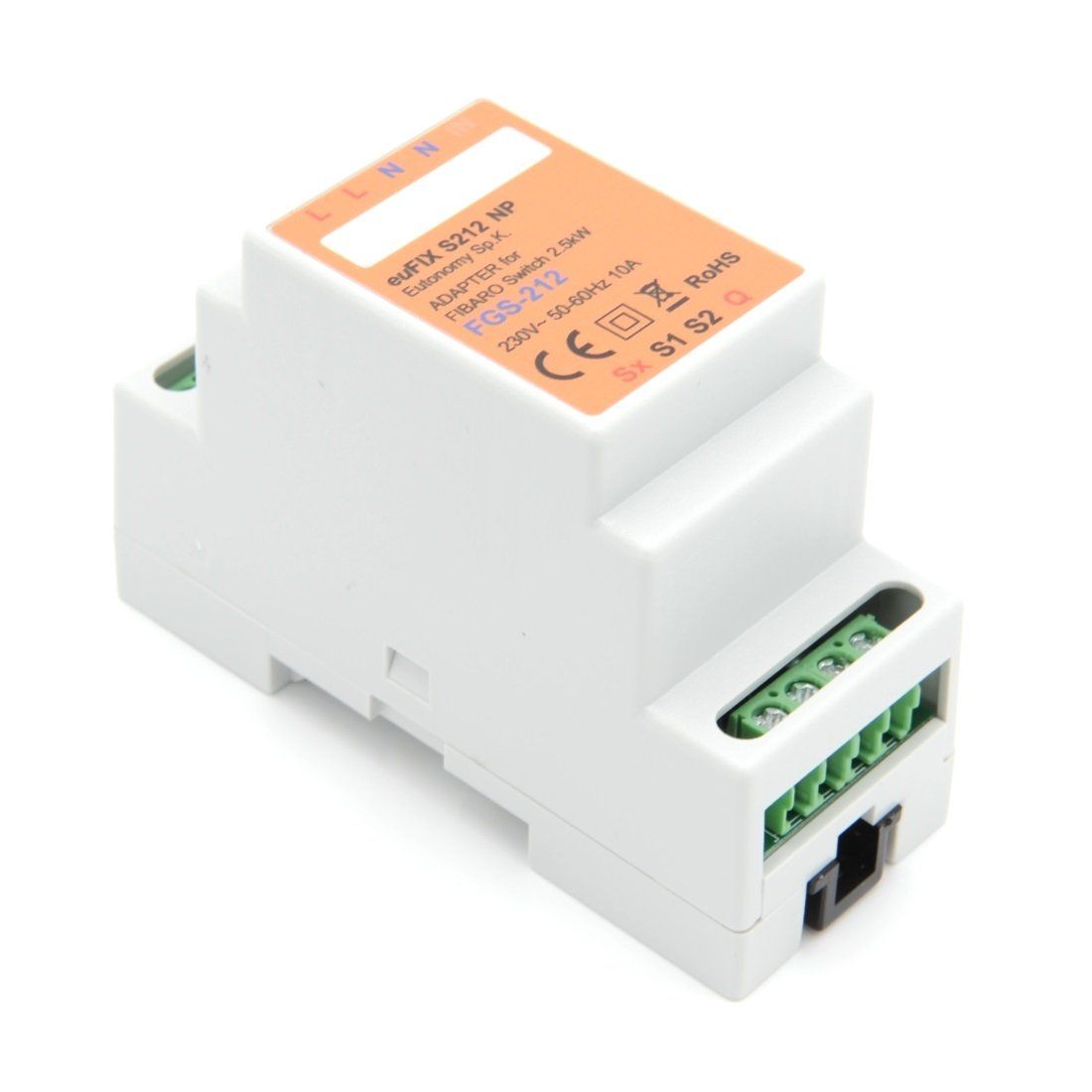 Eutonomy euFIX Adapter DIN for Fibaro Relay Switch 3kW - S212NP - Vesternet