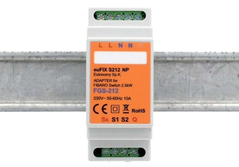 Eutonomy euFIX Adapter DIN for Fibaro Relay Switch 3kW - S212NP - Vesternet