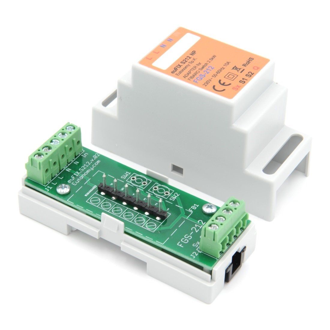 Eutonomy euFIX Adapter DIN for Fibaro Relay Switch 3kW - S212NP - Vesternet