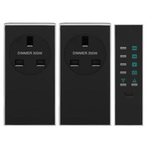 LightwaveRF Remote Control Dimmable Socket Kit - 2 pack - JSJSLW301BLK - Vesternet
