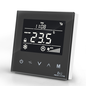 Z - Wave Plus MCO Home Fan Coil Thermostat - 4 Pipe - Black - MCOEMH8 - FC4B - Vesternet