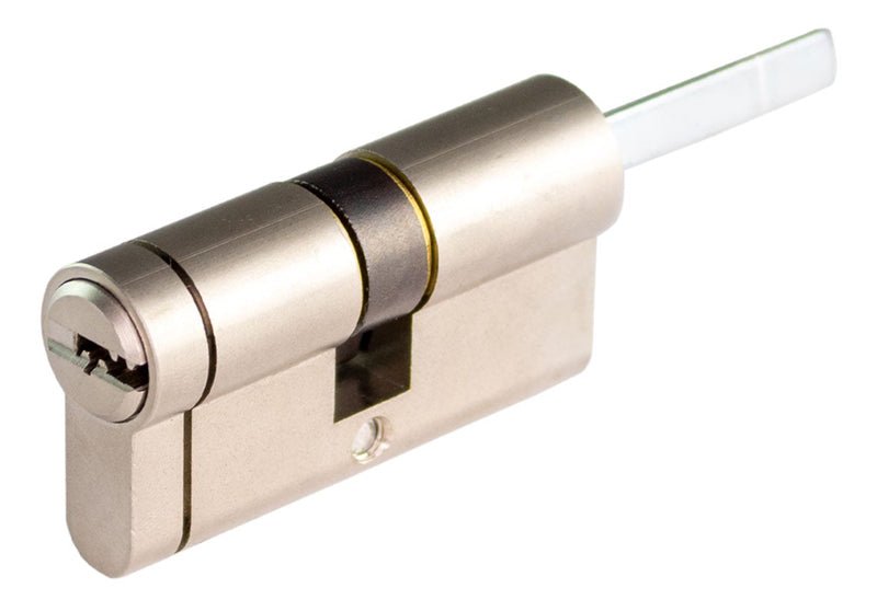 Poly Control Lince CPlus cylinder, 30 - 30, D cam, Nickel finish, 5 keys - POL_DCE33030NID5 - Vesternet