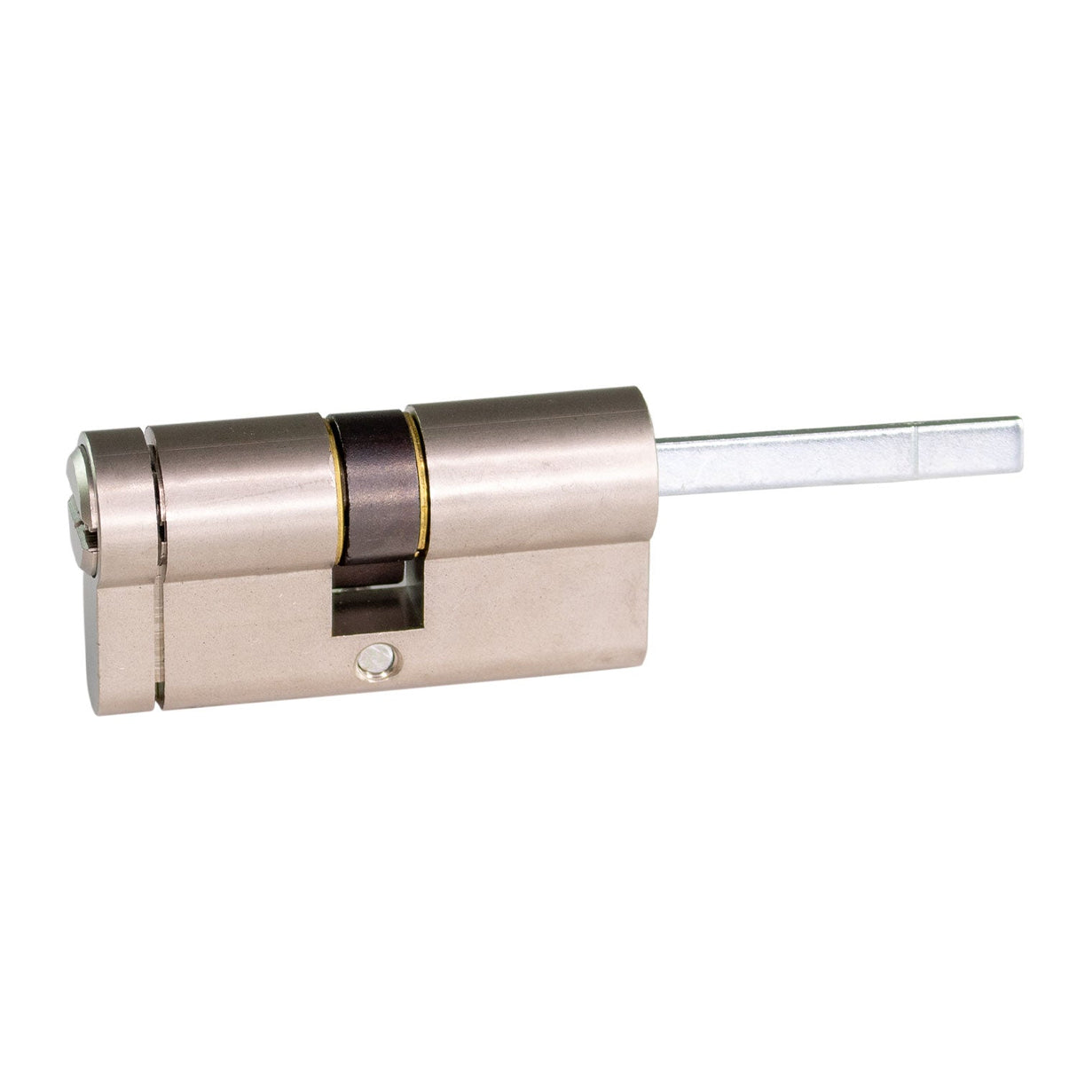 Poly Control Lince CPlus cylinder, 30 - 30, D cam, Nickel finish, 5 keys - POL_DCE33030NID5 - Vesternet
