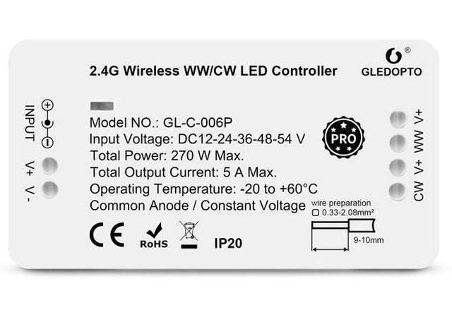 Zigbee Controller For CCT LED Strip - GLEZ9502 - Vesternet